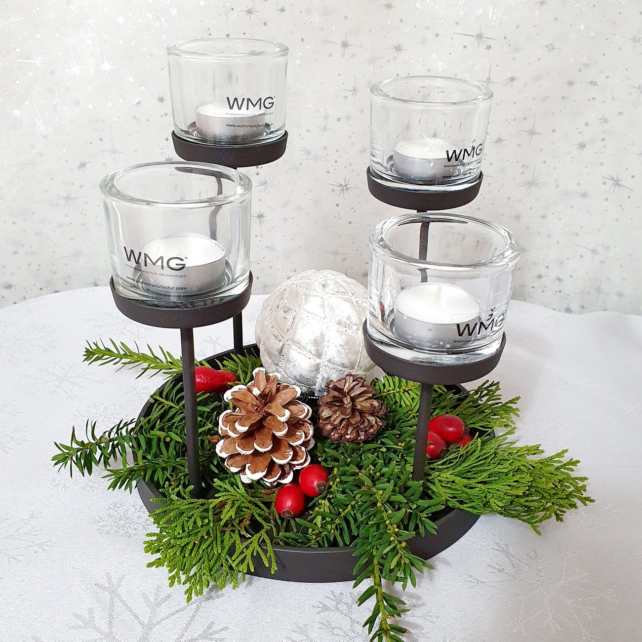 Schalenleuchter Rose 4flg vom WMG 2 Schalenleuchter Rose 4flg vom WMG – Bild 2