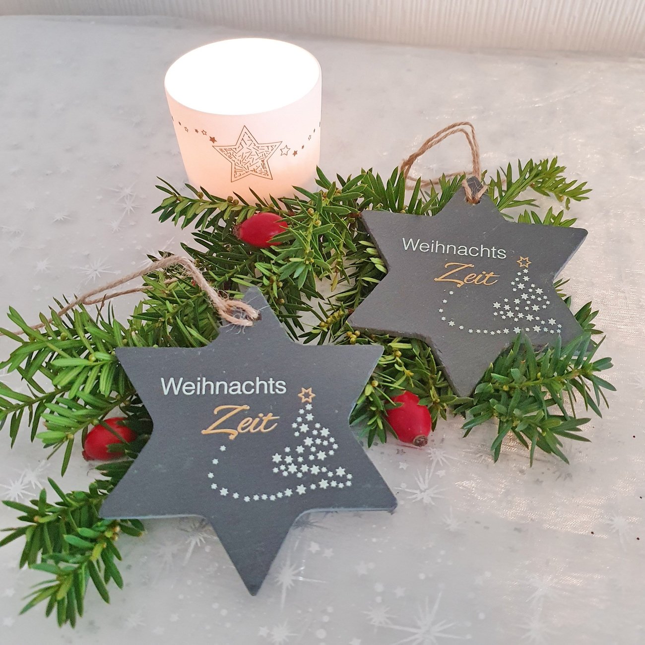 Schieferanhänger Weihnachtszeit 2 Schieferanhänger Weihnachtszeit – Bild 2