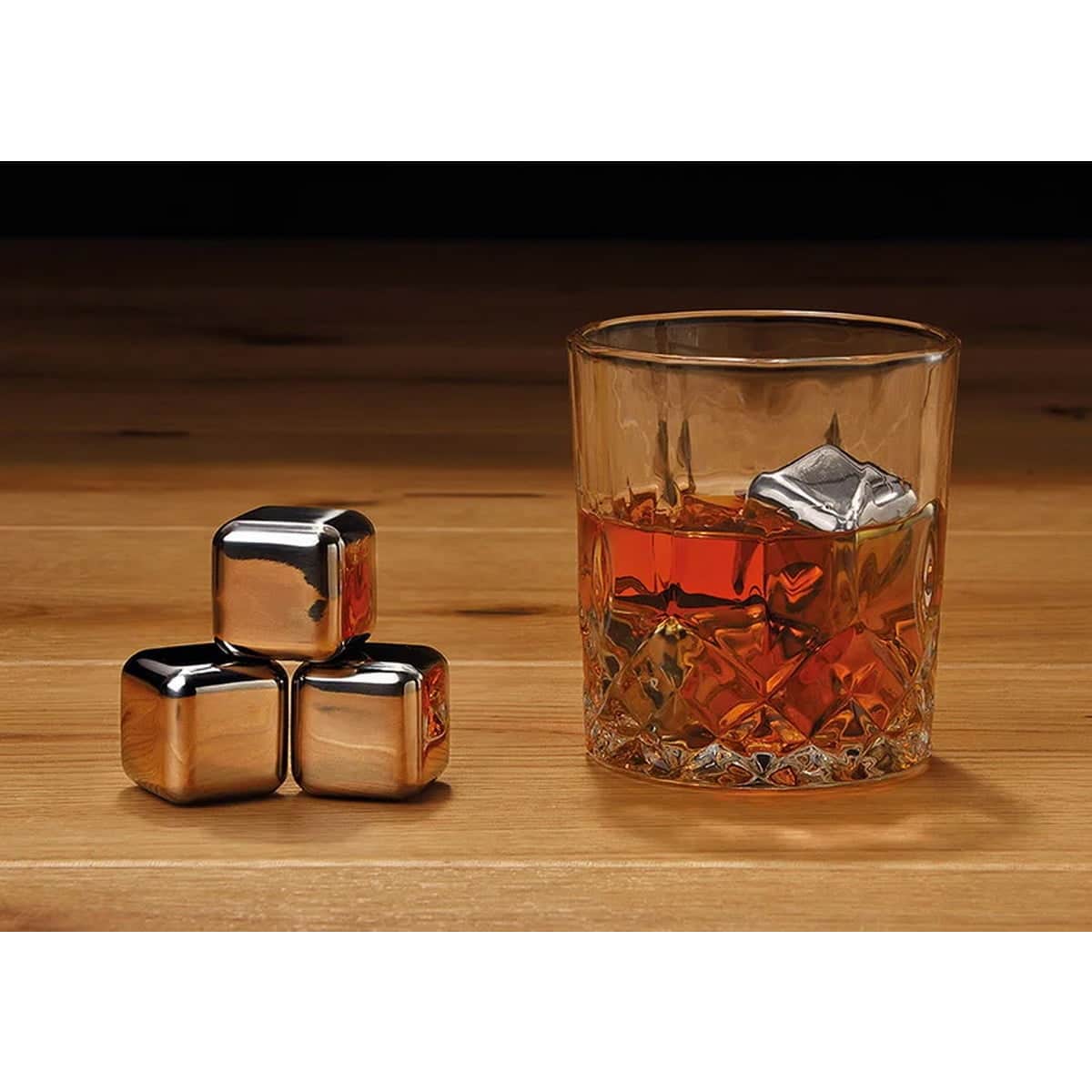 Whisky Eiswürfel-Set aus Edelstahl