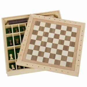 Spiele-Set Schach Dame und Mühle