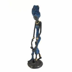 Bronze-Skulptur blau Laufen lernen