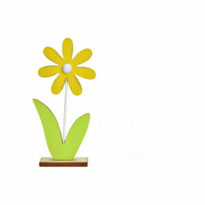 Aufsteller Blume aus Holz gelb 35 cm