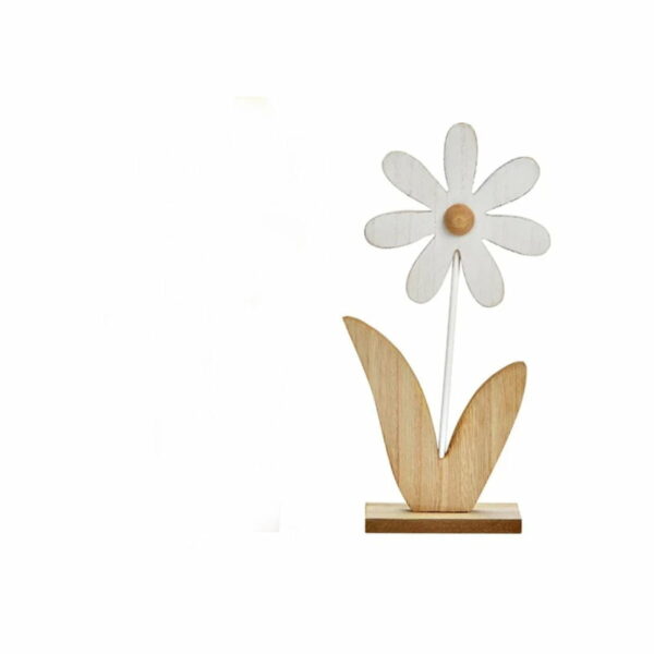 Aufsteller Blume aus Holz weiß 26 cm