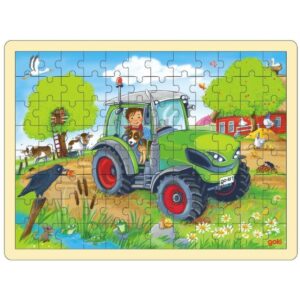 Einlegepuzzle Traktor grün