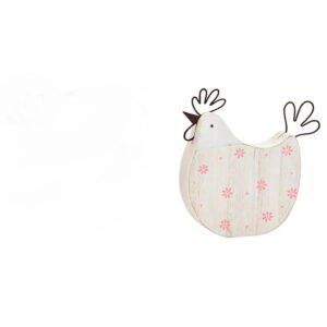 Huhn aus Holz weiß