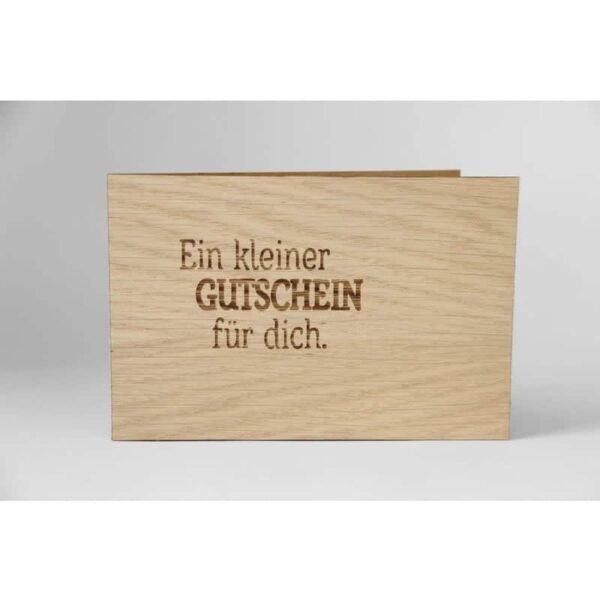 Holzgrußkarte Ein kleiner Gutschein für Dich