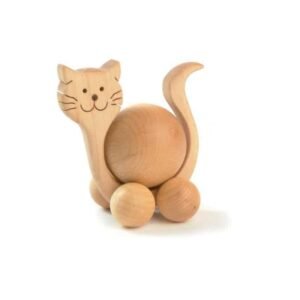 Katze mit Holzkugel 2cm