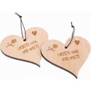 Herz mit Band - Gravur: "Liebste Oma auf der Welt