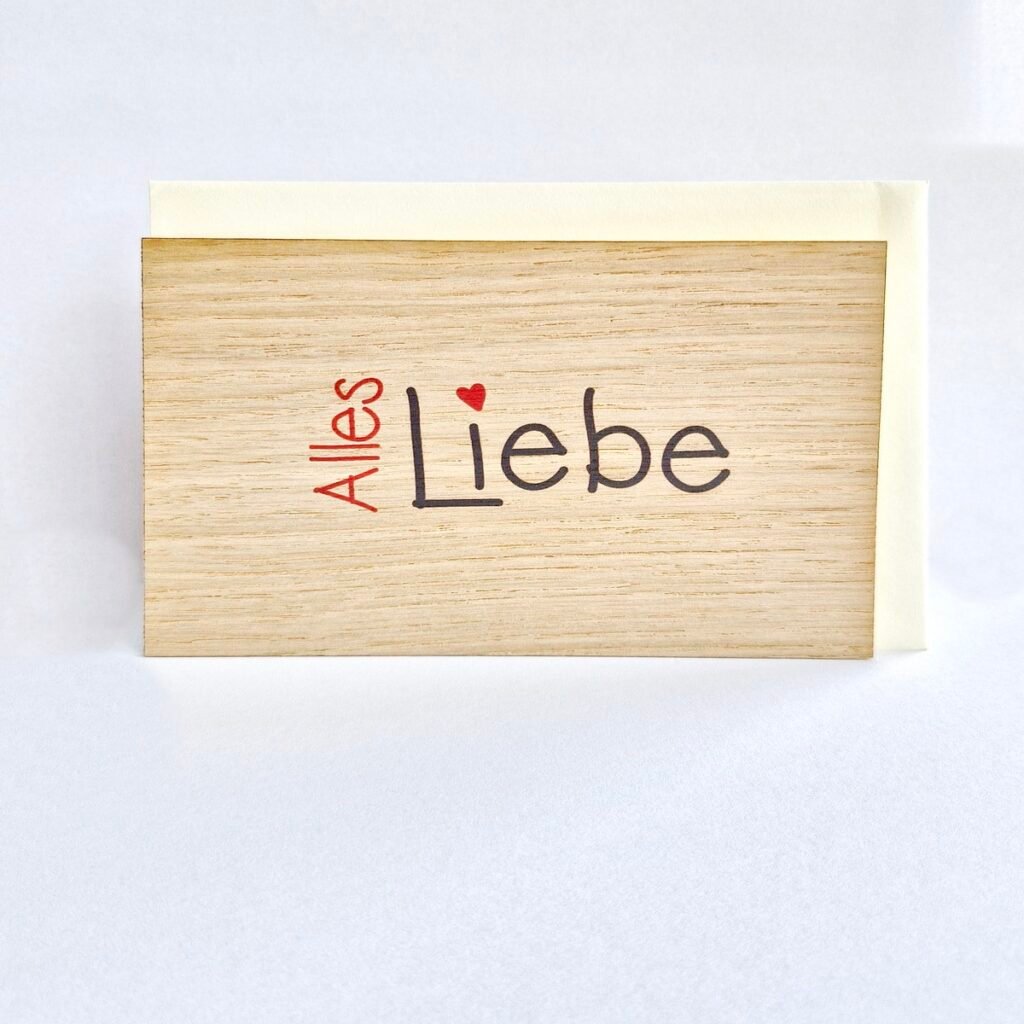 Holzgrußkarte