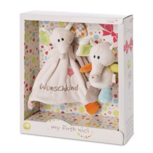 Geschenkset Schmusetuch und Kuscheltier Elefant