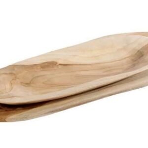 Schale Teak unfinish oval 40 cm einzeln