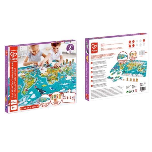 2 in 1 Weltreise Puzzle und Spiel