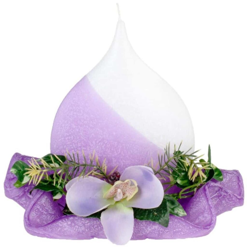 Fächerkerze mit Diskus lila