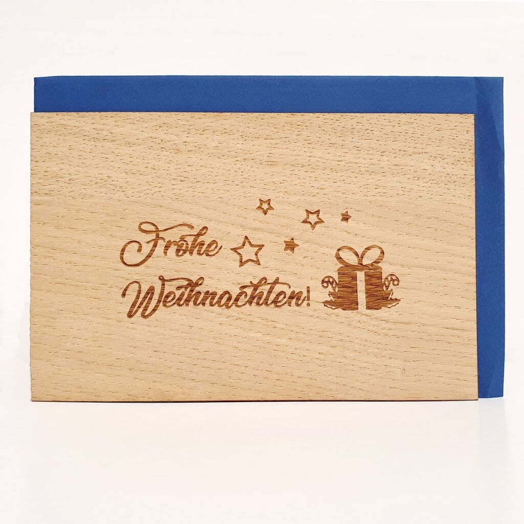 Holzgrußkarten Frohe Weihnachten 06
