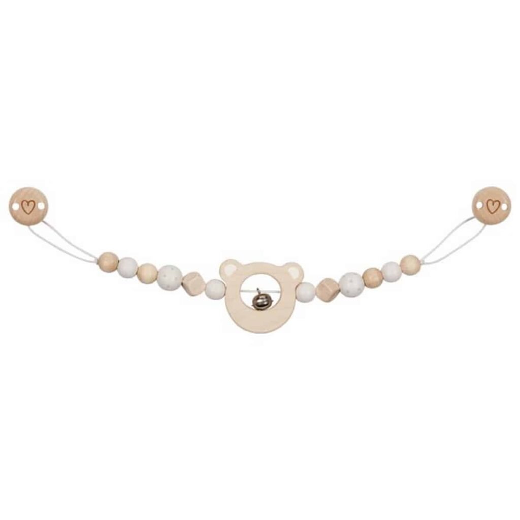 Kinderwagenkette Bärenkopf mit Clips