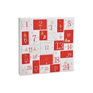 Adventskalender aus Holz Rot