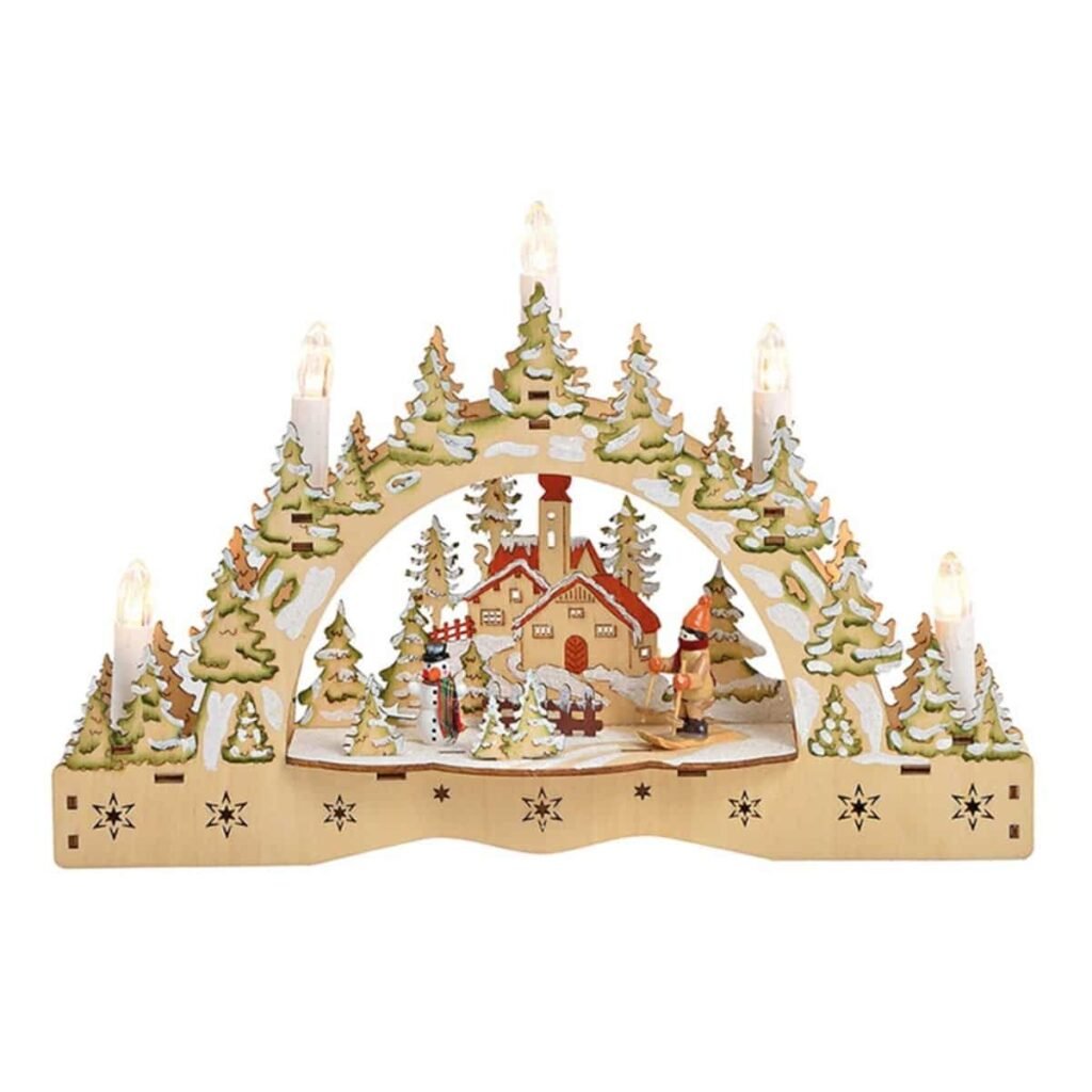 Winterszene mit Beleuchtung