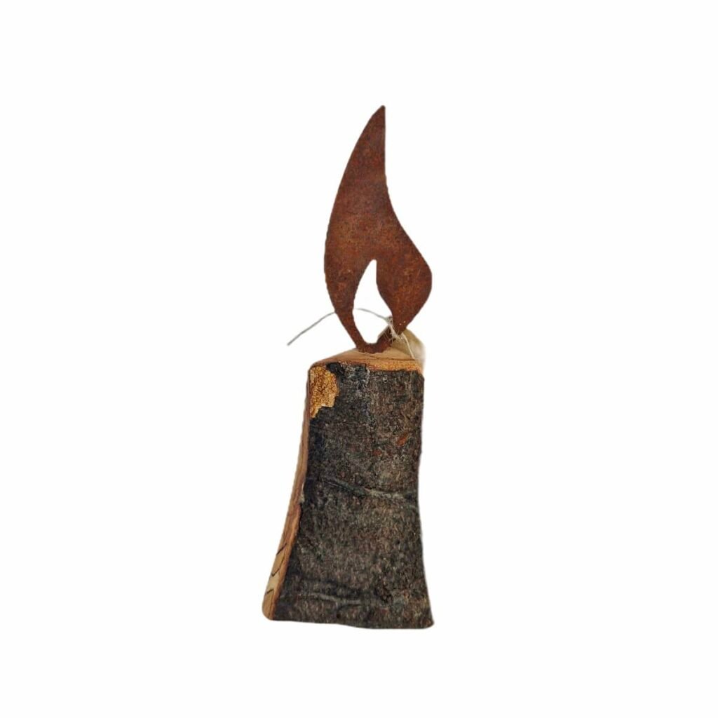 Holzstamm Kerze 22