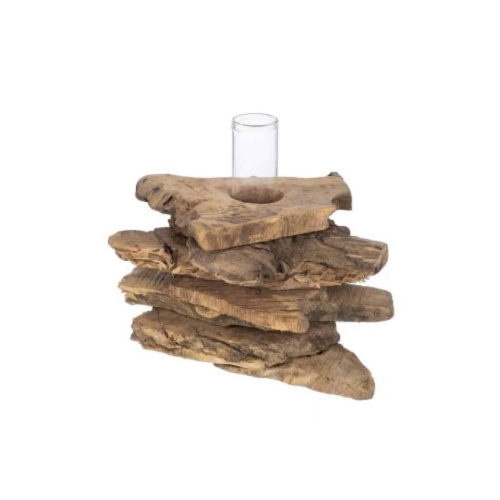 Treibholz mit Reagenzglas-Vase Bali