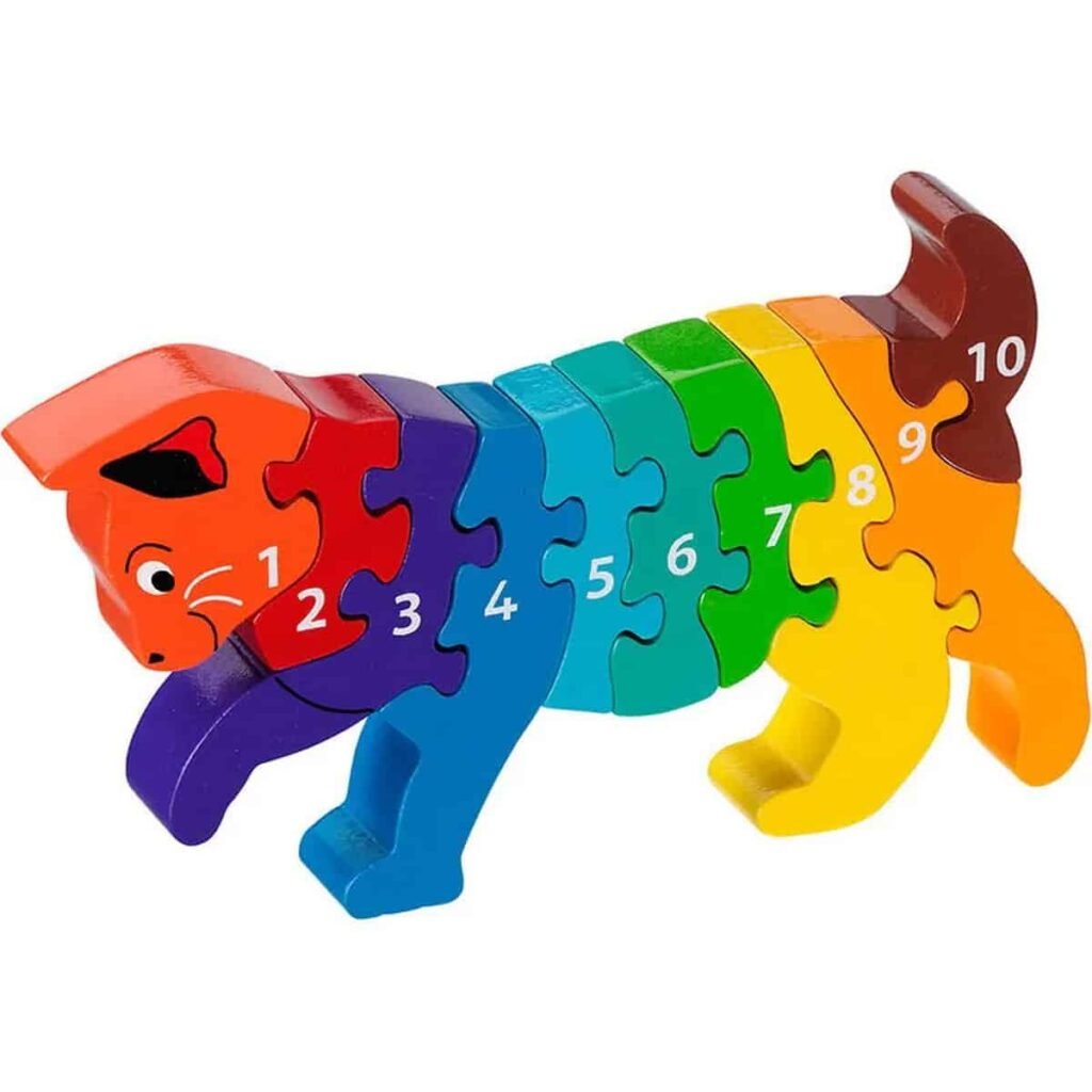 Zahlenpuzzle Katze 1-10