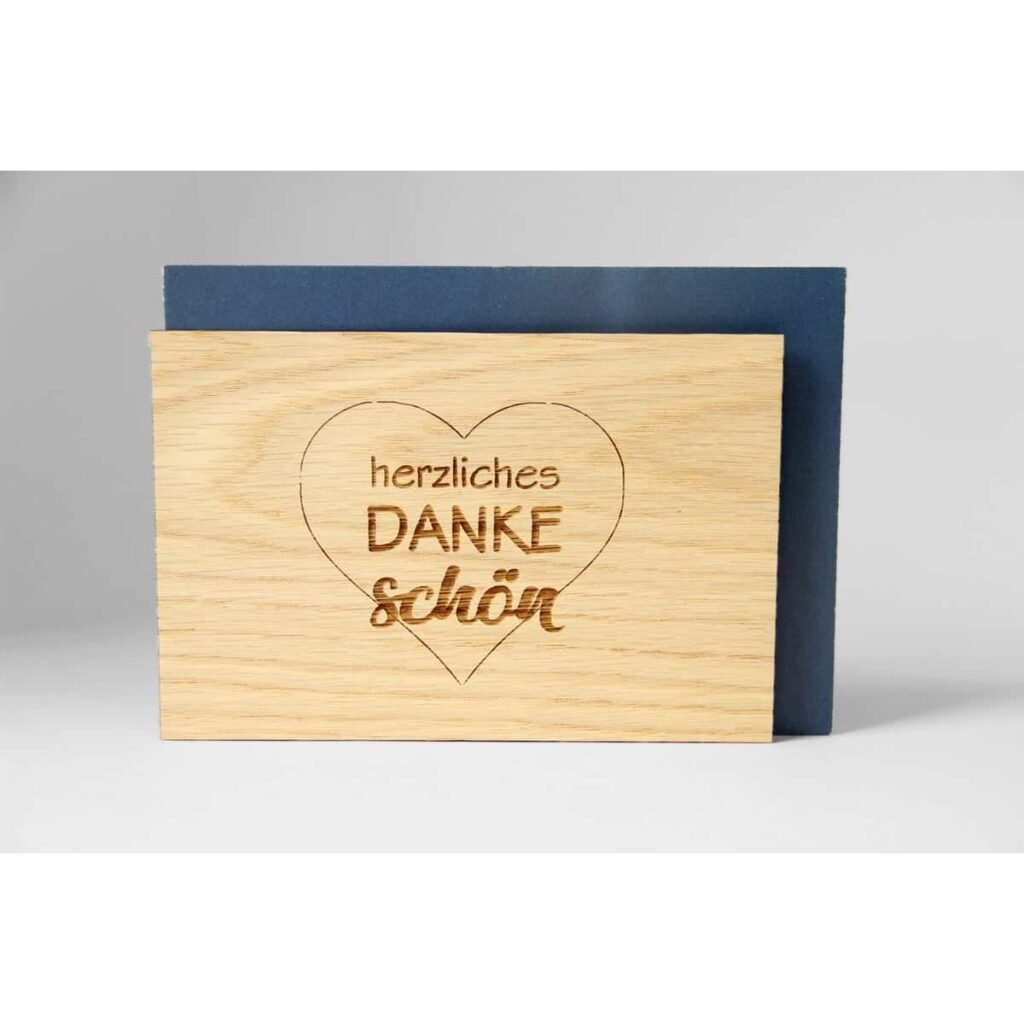 Holzgrußkarte "♥-liches Dankeschön"