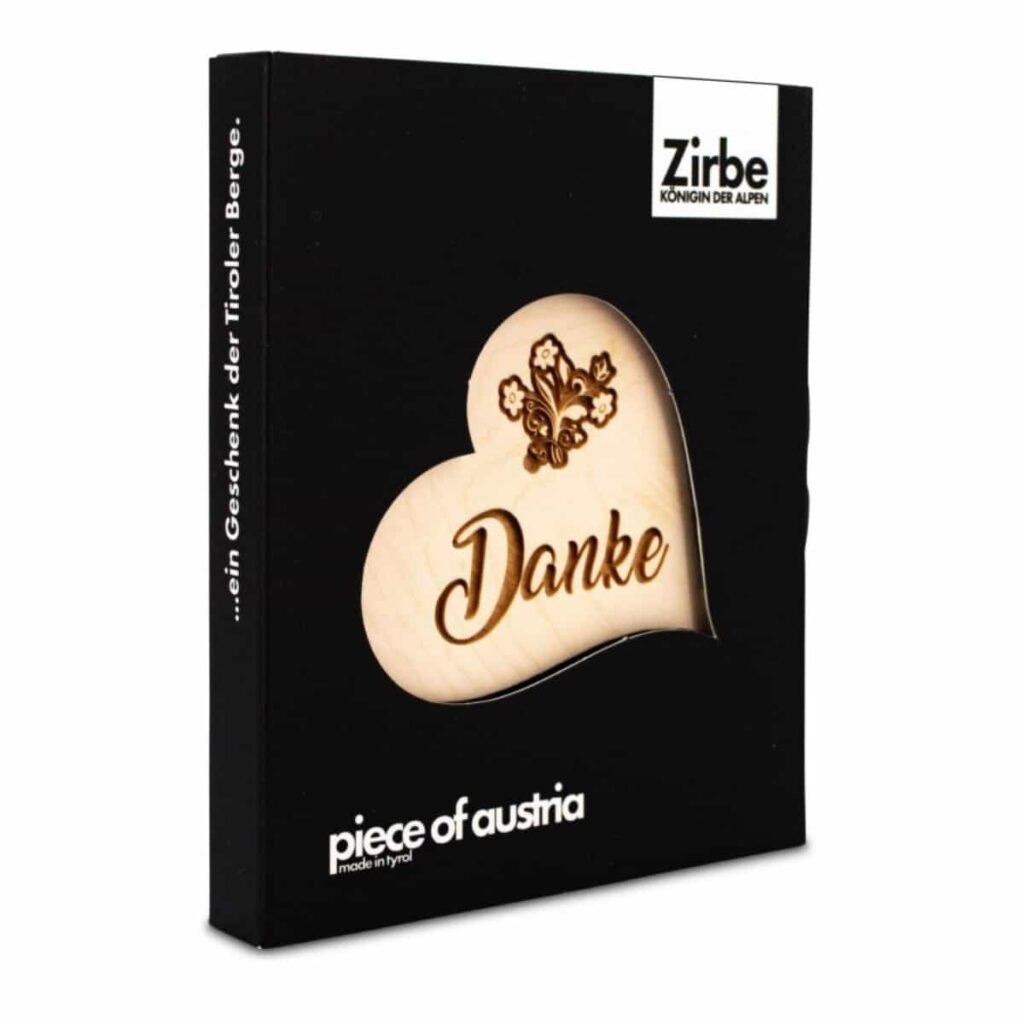 Zirbenherz Mini Danke