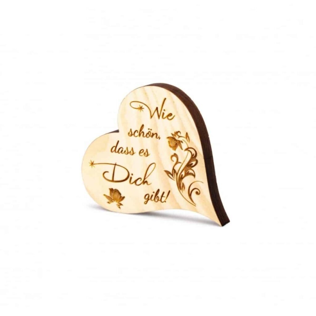 Zirbenherz Mini Wie schön dass es dich gibt