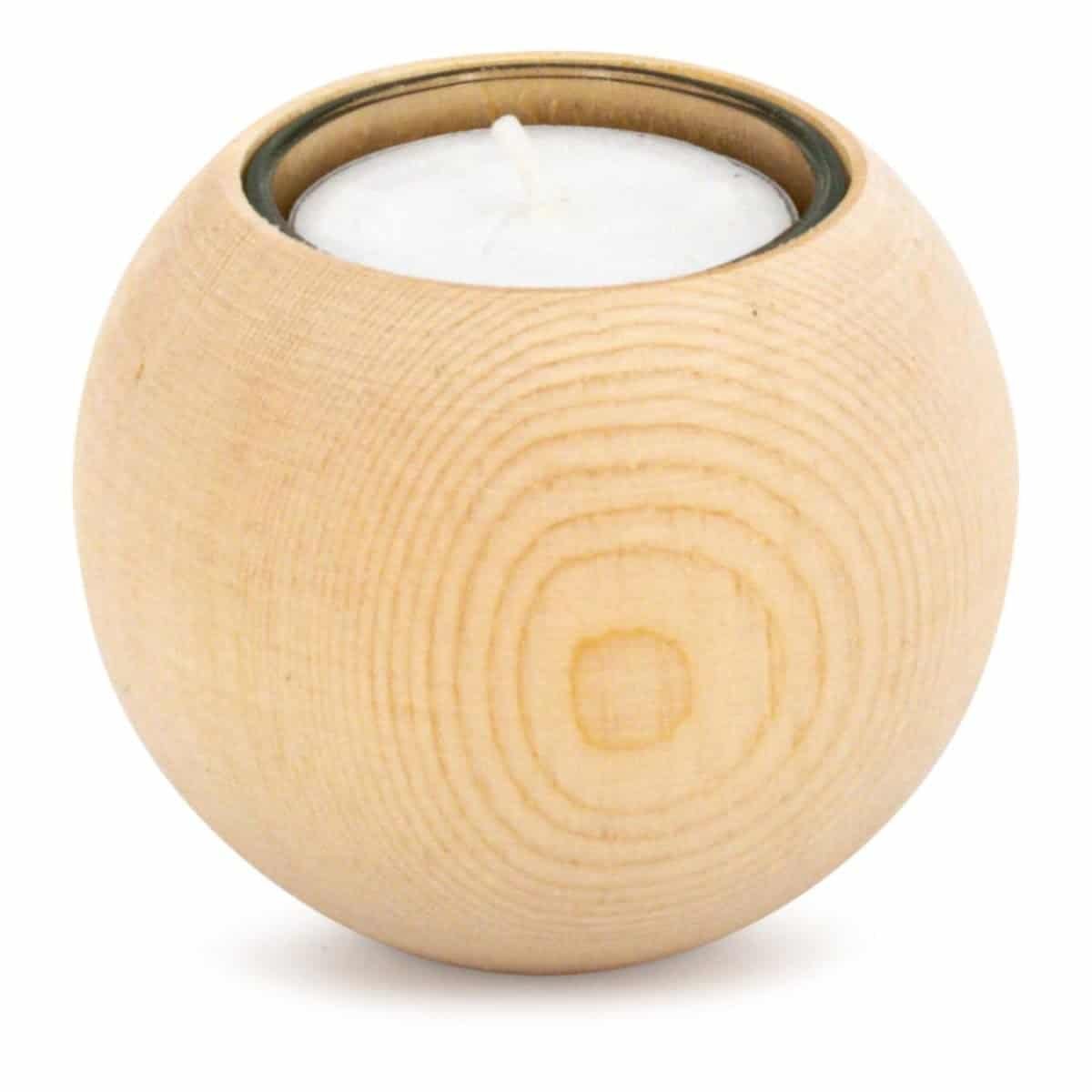 Teelichthalter aus Zirbenholz rund Muttertag