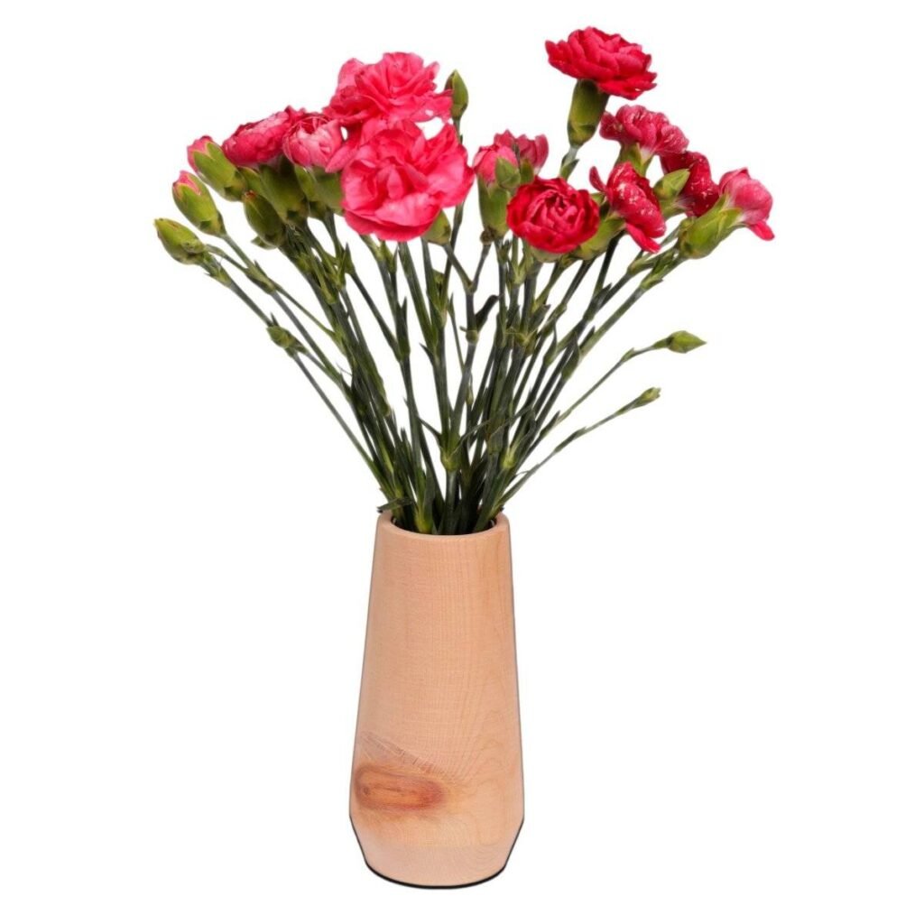 Blumenvase aus Zirbenholz