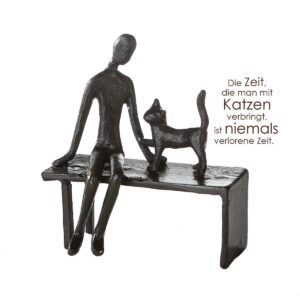 Skulptur Zuwendung an Katze