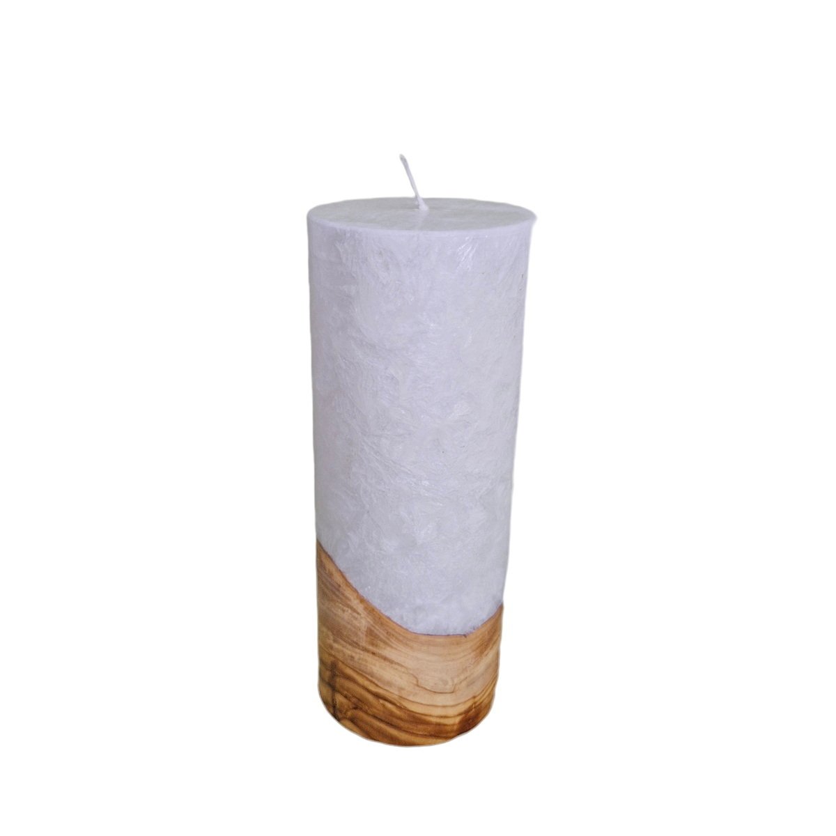Edler Crystal Kerzenrohling mit Holzeinlage und Docht ø 8 x 20 cm
