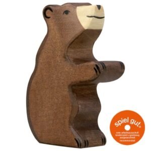 Braunbär sitzend 5 cm Holztigerfigur